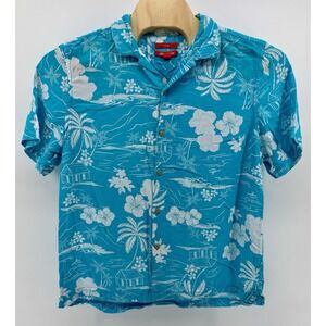 Joe Fresh Hawaiian Shirt Men's Size L 100% Rayon‎ Floral Tropical Beach Aloha